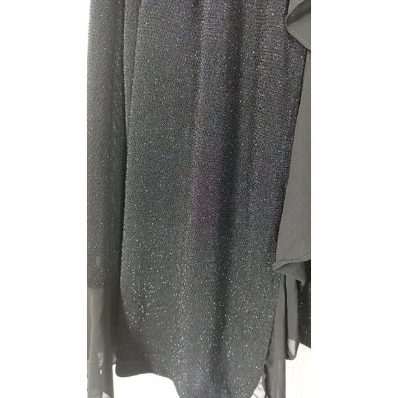 Xscape Womens Black Ruffle Open Front Jacket And Tank Top 2 Piece Set Size 1X - Picture 9 of 9